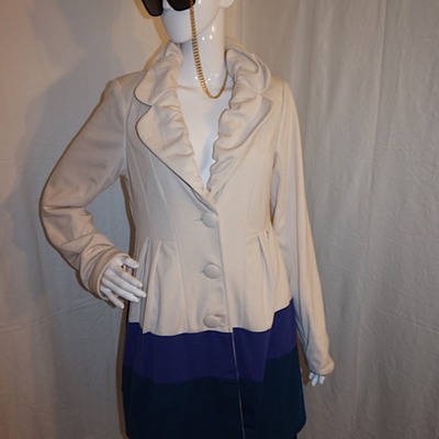 Vintage stella cream blue jacket (nwt), size l