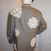 Vintage Sliver Thimble Cream Button Blazer, Size L - Thumbnail 4