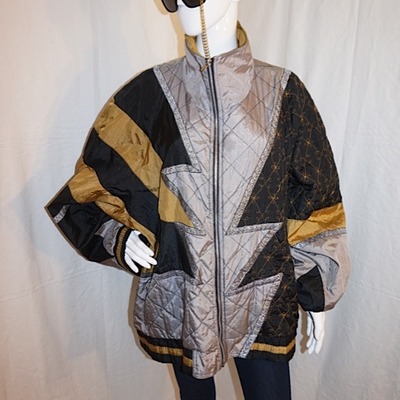 Vintage venezia black/gold bomber, size 3x