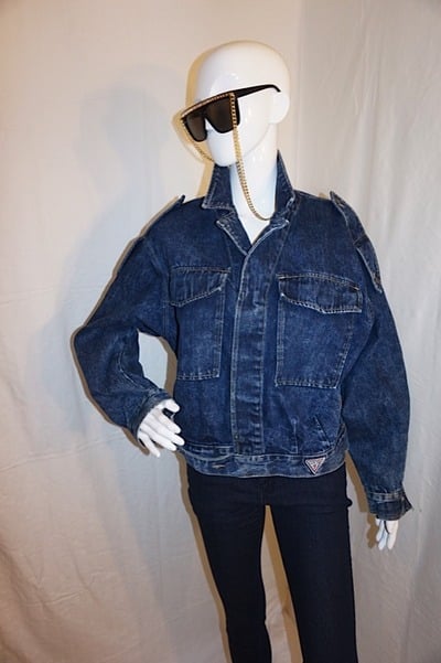 Vintage guess dark jean jacket, size l