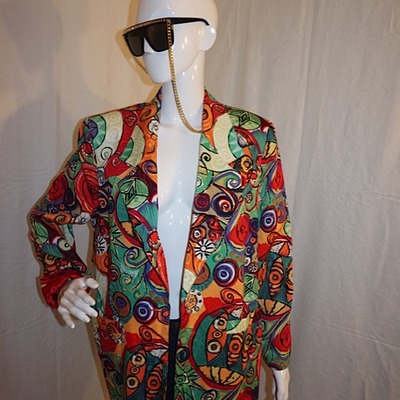 Vintage exterior multi-color jacket, l