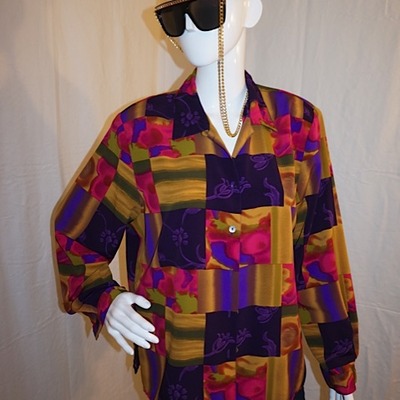 Vintage impressions purple/gold square top, size xl