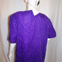 Vintage Exotica Purple/Gold Sequins Top, Size 1X - Thumbnail 2