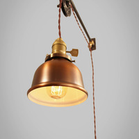 Vintage French Industrial Pulley Lamp - Petit - Thumbnail 2