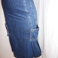 Vintage Oxygen Jean High Waisted Skirt, Size S - Thumbnail 2