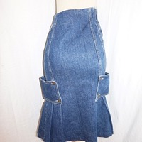 Vintage Oxygen Jean High Waisted Skirt, Size S - Thumbnail 4