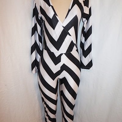 Vintage eunice lai black/white jumpsuit, s-m