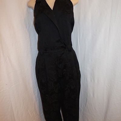Vintage together black sleeveless jumpsuit, l-xl
