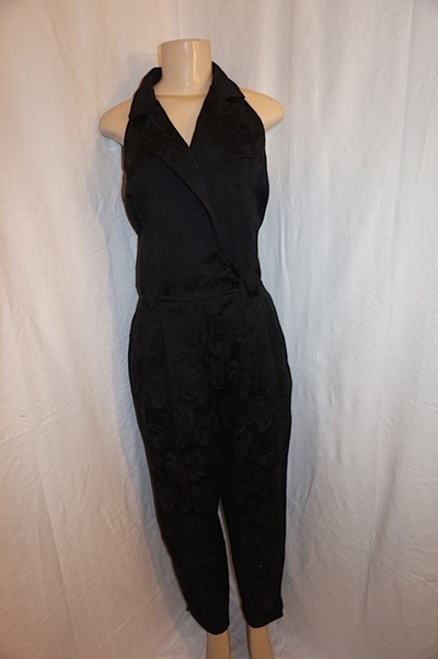 Vintage together black sleeveless jumpsuit, l-xl