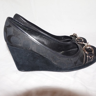 Vintage coach black wedges, size 9 1/2