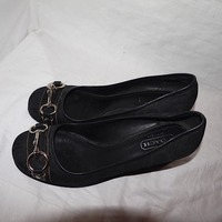 Vintage Coach Black Wedges, Size 9 1/2 - Thumbnail 3
