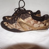 Vintage Coach Brown Sneakers, Size 6 - Thumbnail 1