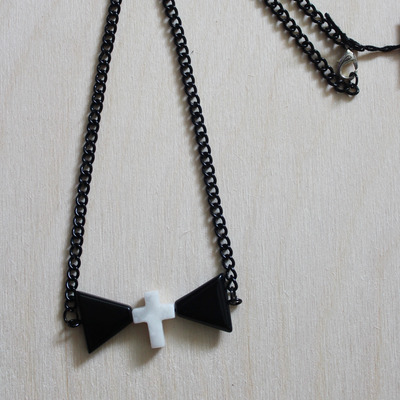 Tiny Formality Cross/Bow Necklace