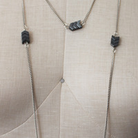 Chevron Layers Necklace Gold/Hem - Thumbnail 1