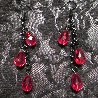 Blood drop earrings 