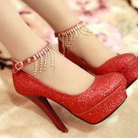 Rhinestone Ankle Strap Ultra High Heels (More Colors) - Thumbnail 2