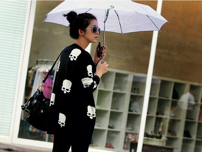Black Skull Loose Cardigan
