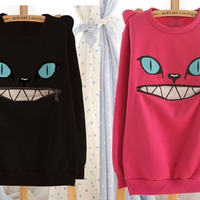 3D Ear Cat Zip Mouth Short/Long Sweater (More Colors) - Thumbnail 1