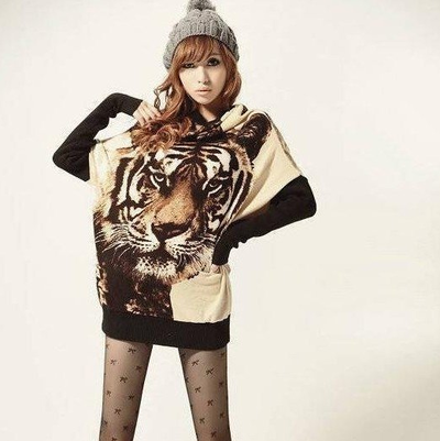 Tiger Print Batwing Sweater (More Colors)