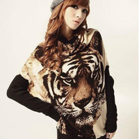 Tiger Print Batwing Sweater (More Colors) - Thumbnail 1