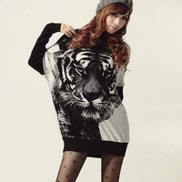 Tiger Print Batwing Sweater (More Colors) - Thumbnail 2