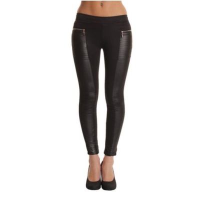 Faux leather pencil pants