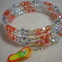 Fun Wrap Bracelet in Orange and Silver-2