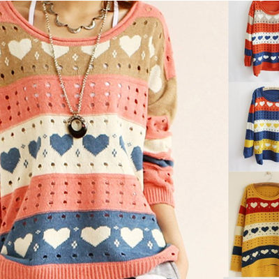 Candy color batwing sweater 