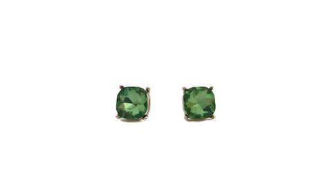 Silver Stone Square Crystal Earrings