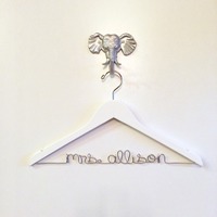 Personalized White Wedding Dress Hanger - Thumbnail 3