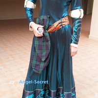p160 Merida gown brave costume full set dress and belt - Thumbnail 2