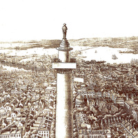 Baltimore, MD in 1880 - View From Washington Monument Looking South, Bird's Eye, Aerial, Panorama, Vintage, Antique, Giclée, Fine Art - Thumbnail 1