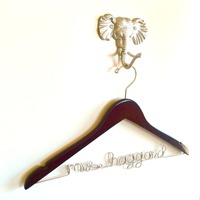 Personalized Walnut Wedding Dress Hanger - Thumbnail 1