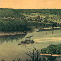 St. Paul, MN in 1853 - Bird's Eye View Map, Aerial, Panorama, Vintage, Antique, Reproduction, Giclée, Framable, Fine Art, Wall art - Thumbnail 2