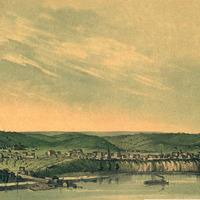 St. Paul, MN in 1853 - Bird's Eye View Map, Aerial, Panorama, Vintage, Antique, Reproduction, Giclée, Framable, Fine Art, Wall art - Thumbnail 4