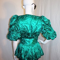 Vintage Saks Fifth Green Ruffle Top, Size S-M - Thumbnail 3