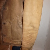 Vintage Brown Suede Sherling Coat, XL - Thumbnail 3