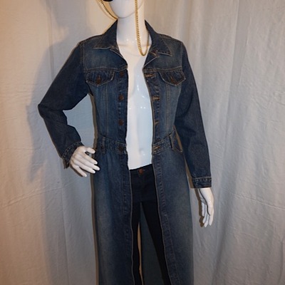 Vintage l.e.i. long jean jacket, size s