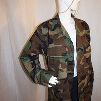 Vintage Army Fatigue Jacket, Size 1X - Thumbnail 1