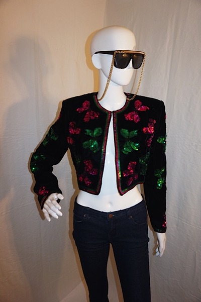 Vintage a.j. bari black/green/pink jacket, size s-m