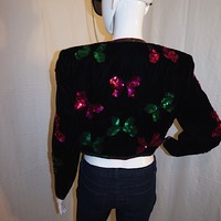 Vintage A.J. Bari Black/Green/Pink Jacket, Size S-M - Thumbnail 4