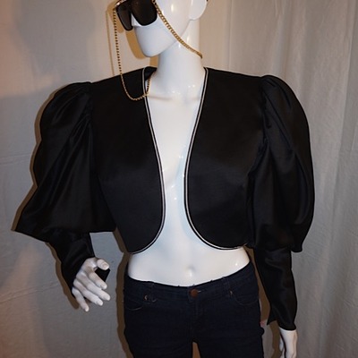 Vintage black/white trim throw over jacket, size l