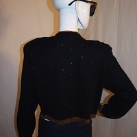 Vintage Outlander Black Cardigan w/ Sequins, Size M-L - Thumbnail 3