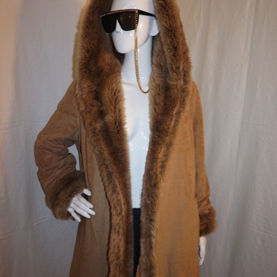 Vintage forecaster tan suede/ faux fur coat, size 1x