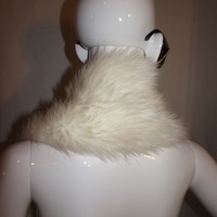 Vintage White Faux Fur Collar - Thumbnail 2