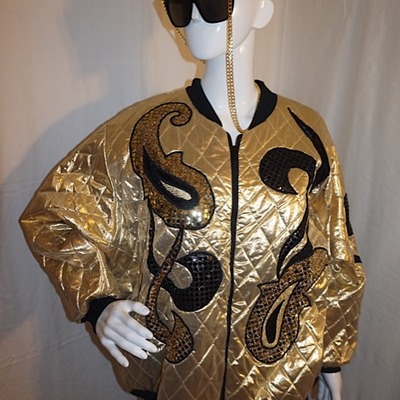Vintage southern stitches metallic gold jacket, size 1x