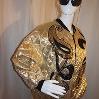 Vintage Southern Stitches Metallic Gold Jacket, Size 1X - Thumbnail 1