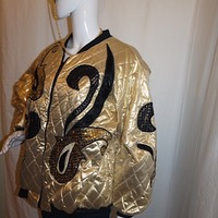 Vintage Southern Stitches Metallic Gold Jacket, Size 1X - Thumbnail 2