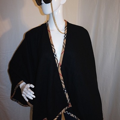 Vintage v fraas black burberry inspired throw, 1 size fits all
