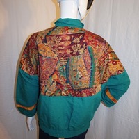 Vintage Southern Stitches Green Aztec Bomber, Size XL - Thumbnail 3